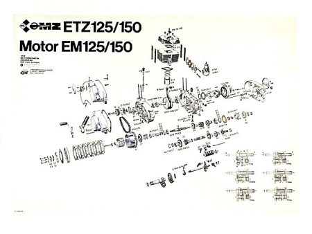 SZERELÉSI ÁBRA ETZ150 (Motor-robogó alkatrész)