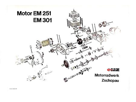 SZERELÉSI ÁBRA ETZ250 (Motor-robogó alkatrész)